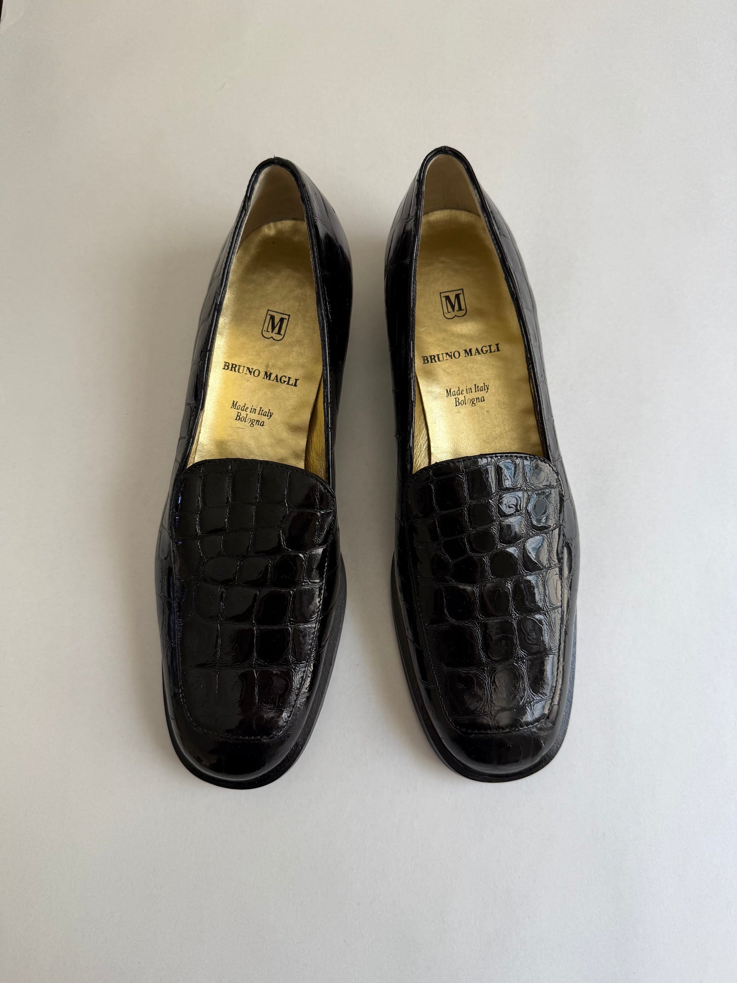 CROC-EMBOSSED LOAFERS, 8.5