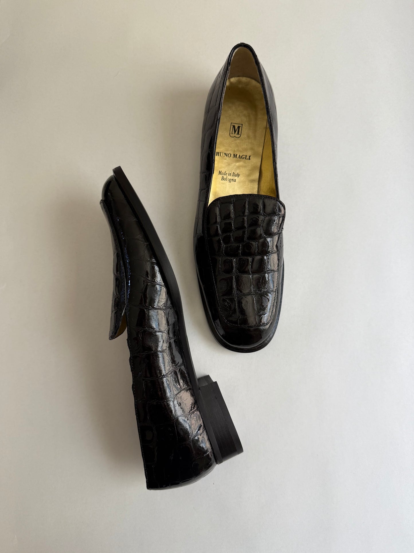 CROC-EMBOSSED LOAFERS, 8.5