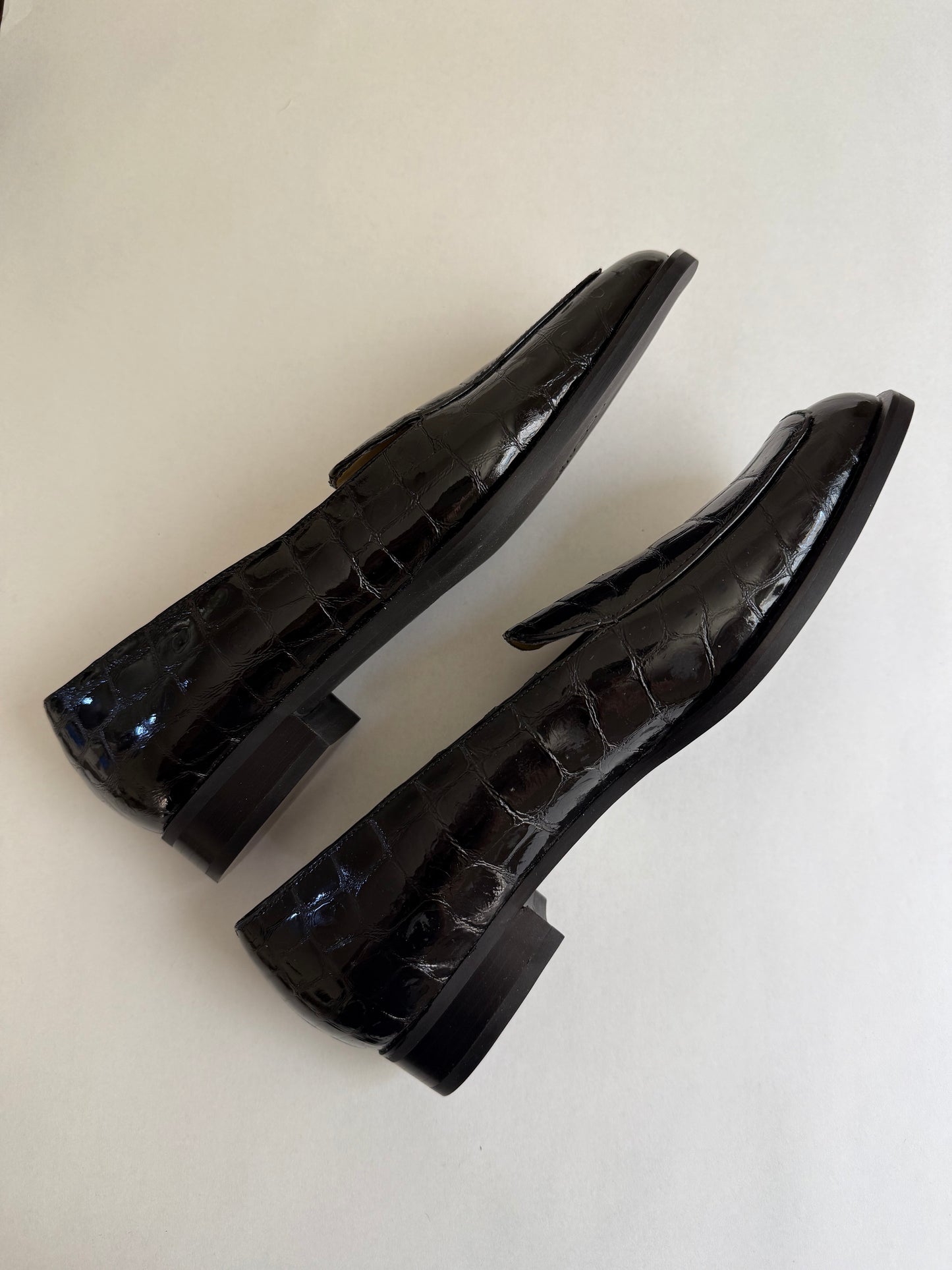 CROC-EMBOSSED LOAFERS, 8.5