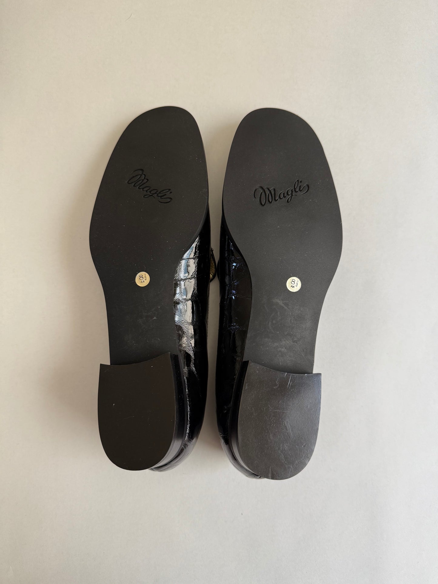 CROC-EMBOSSED LOAFERS, 8.5