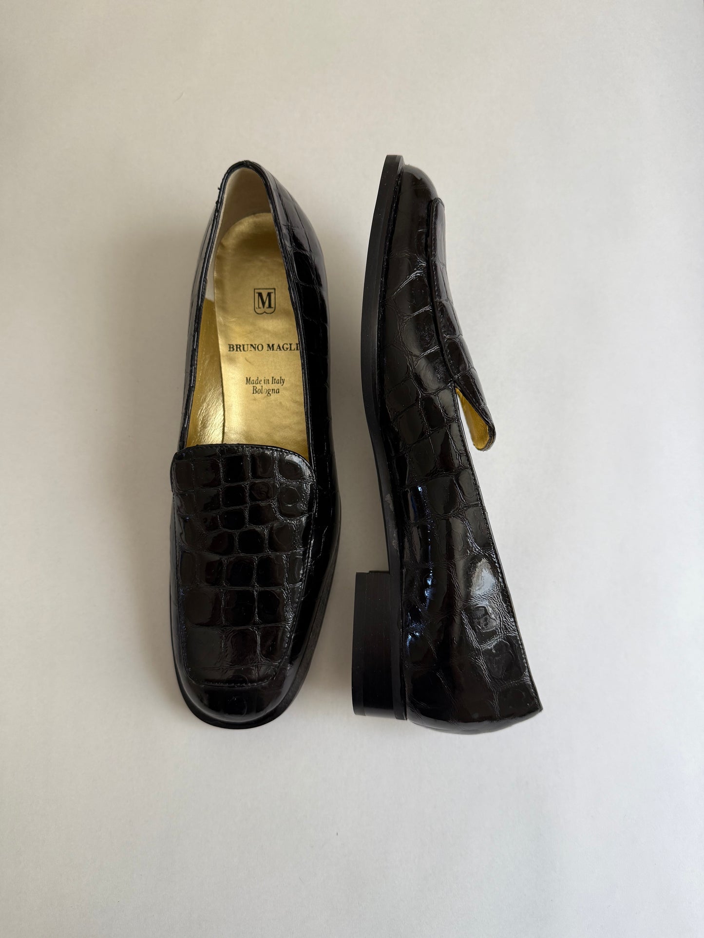 CROC-EMBOSSED LOAFERS, 8.5