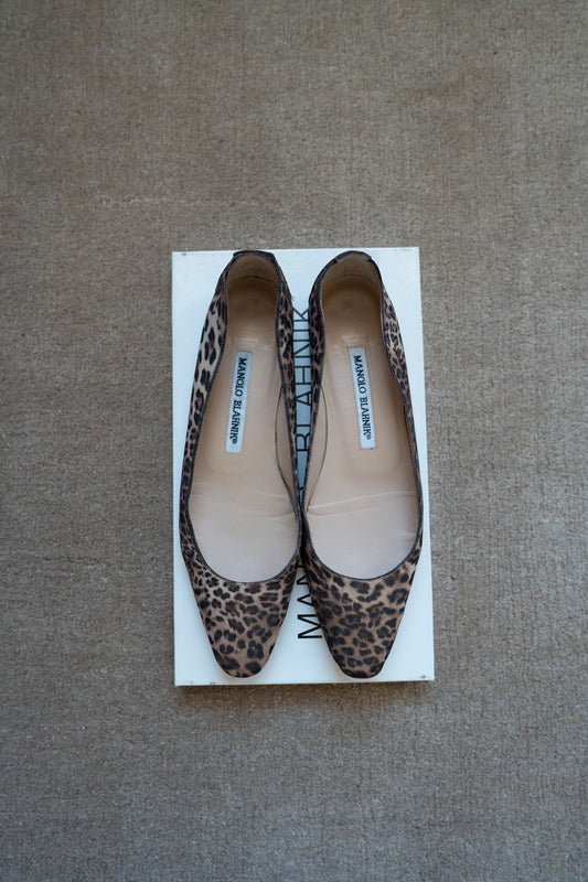 LEOPARD BALLERINA FLATS, 36