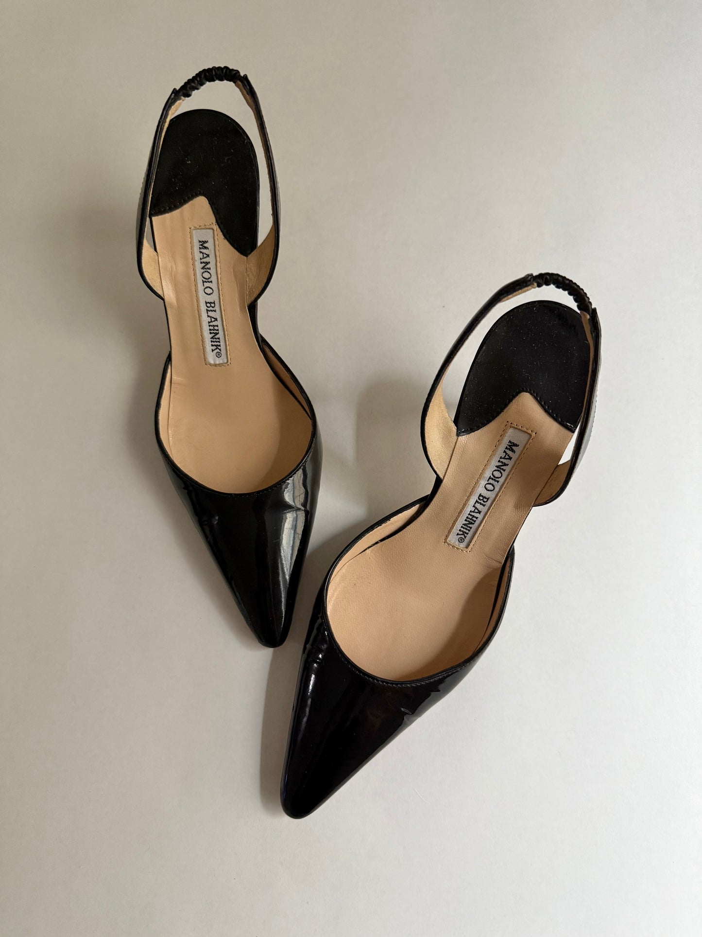 PATENT SLINGBACK HEELS, 34.5